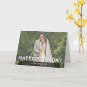 Moderne zwart-wit verjaardagsfotodesign kaart (Gele Bloem)