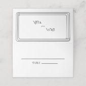 Moderne zwart-wit vet tekst gevouwen plaatskaartje (Buitenkant ongevouwen)