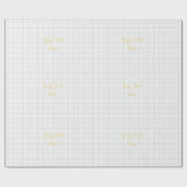 Moderne Zwart Wit Vierkanten Custom Faux Gold Teks Cadeaupapier (Vlak)