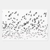 Moderne Zwart-wit Vogels Bruiloft Inpakpapier Vel (Voorkant 3)