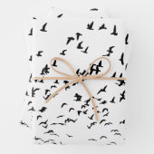 Moderne Zwart-wit Vogels Bruiloft Inpakpapier Vel (In situ)