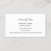 Moderne Zwart Wit Vrouw Rode Lippen Cosmetoloog Visitekaartje (Achterkant)