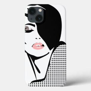 Moderne zwart-wit vrouwenportret minimalistisch iPhone 13 hoesje