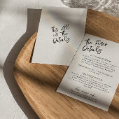 Moderne Zwart Wit Waanzinnige Boho Bruiloft Detail Informatiekaartje