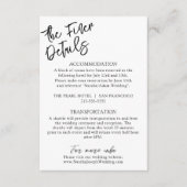 Moderne Zwart Wit Waanzinnige Boho Bruiloft Detail Informatiekaartje (Voorkant)