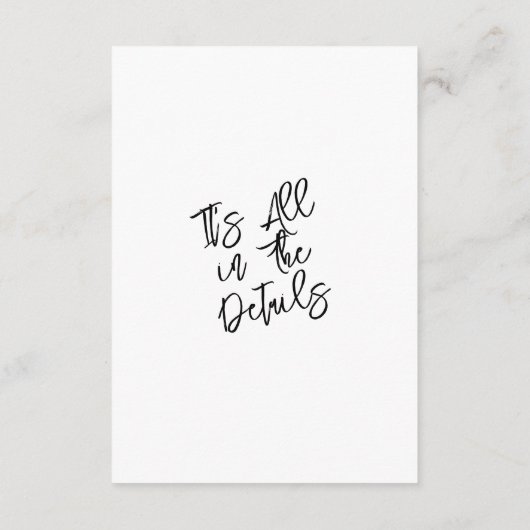 Moderne Zwart Wit Waanzinnige Boho Bruiloft Detail Informatiekaartje (Achterkant)