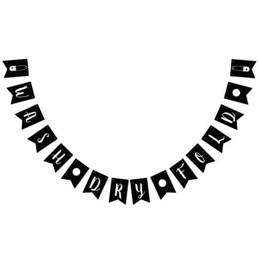 Moderne Zwart & Wit Wassen Droge Vouw Wasseruimte Vlaggetjes (Alle)