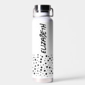 Moderne zwart-wit waterfles (Achterkant)