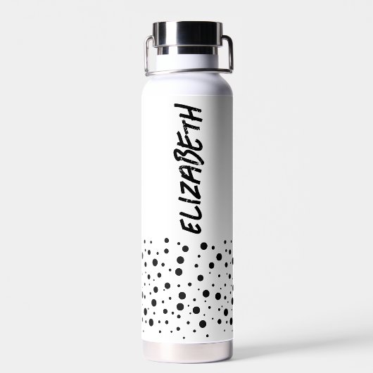 Moderne zwart-wit waterfles (Achterkant)