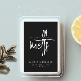 Moderne zwart-wit wax smelt voedselcontainer etiket