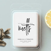 Moderne zwart-wit wax smelt voedselcontainer etiket