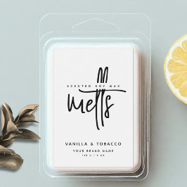 Moderne zwart-wit wax smelt voedselcontainer etiket