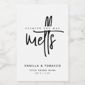 Moderne zwart-wit wax smelt voedselcontainer etiket (Enkel label)