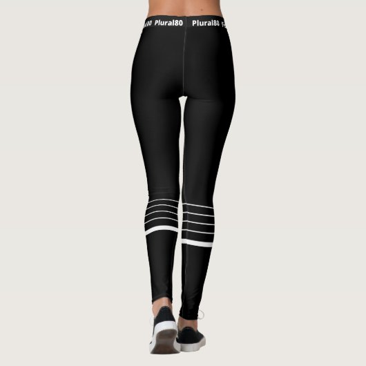 Moderne zwart-wit werkout leggings (Achterkant)
