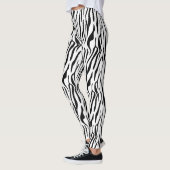 Moderne zwart-wit zebra dier strepen leggings (Links)
