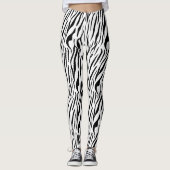 Moderne zwart-wit zebra dier strepen leggings (Voorkant)