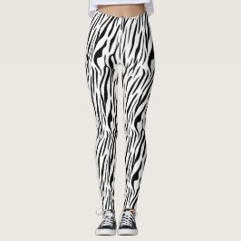 Moderne zwart-wit zebra dier strepen leggings