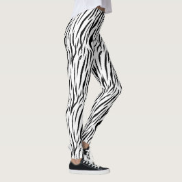 Moderne zwart-wit zebra dier strepen leggings