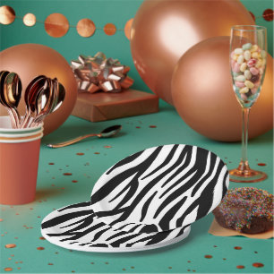 Moderne zwart-wit zebra patroon papieren bord