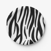 Moderne zwart-wit zebra patroon papieren bord (Voorkant)