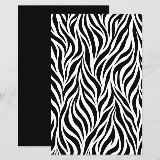 Moderne zwart-wit zebra streep abstract  (Voorkant / Achterkant)