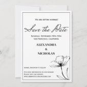 Moderne zwart-witfoto's slaan de datum op save the date (Achterkant)