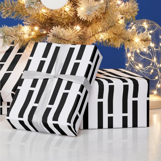 Moderne zwart-witmatrix in zwart-wit cadeaupapier (Feestdagen)
