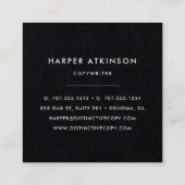 Moderne zwart-witranden vierkante visitekaartje (Achterkant)