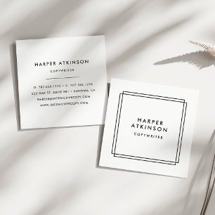 Moderne zwart-witranden vierkante visitekaartje
