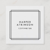 Moderne zwart-witranden vierkante visitekaartje (Voorkant)