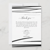 Moderne Zwart Witte Abstracte QR Code Trouw Bedankkaart (Voorkant)