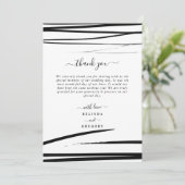 Moderne Zwart Witte Abstracte QR Code Trouw Bedankkaart (Staand voorkant)