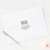 Moderne zwart-witte badbom ronde sticker (Envelop)