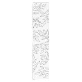 Moderne zwart-witte bladeren korte tafelloper (Voorkant)