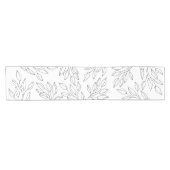 Moderne zwart-witte bladeren korte tafelloper (Horizontaal)