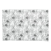 Moderne zwart-witte bloem Elegant Kussensloop (Voorkant-Links)