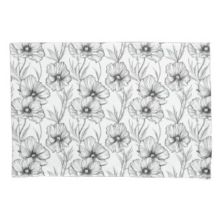 Moderne zwart-witte bloem Elegant Kussensloop