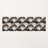 Moderne zwart-witte bloem Elegant Yogamat (Achterkant (horizontaal))