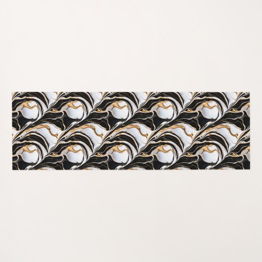 Moderne zwart-witte bloem Elegant Yogamat (Achterkant (horizontaal))