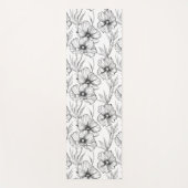 Moderne zwart-witte bloem Elegant Yogamat (Voorkant)