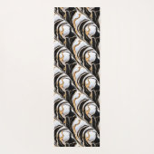 Moderne zwart-witte bloem Elegant Yogamat (Achterkant)