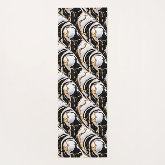 Moderne zwart-witte bloem Elegant Yogamat (Achterkant)