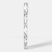 Moderne zwart-witte bloemen monogrammed Case-Mate iPhone case (Achterkant / Rechts)