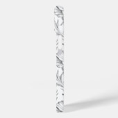 Moderne zwart-witte bloemen monogrammed Case-Mate iPhone case (Achterkant / Links)