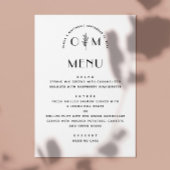 Moderne zwart-witte bloemenbruiloft | minimalistis menu