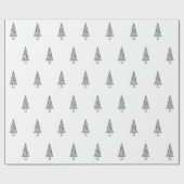 Moderne zwart-witte boom minimalistische kerst cadeaupapier (Vlak)