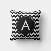Moderne Zwart Witte Chevron Monogram