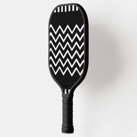 Moderne zwart-witte Chevron Pickleball Paddle (Links)