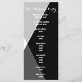 Moderne zwart witte driehoeken Trouwprogramma Programmakaart (Achterkant)