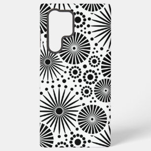 Moderne Zwart Witte Geometrische Bloemen Steruitba Samsung Galaxy Hoesje